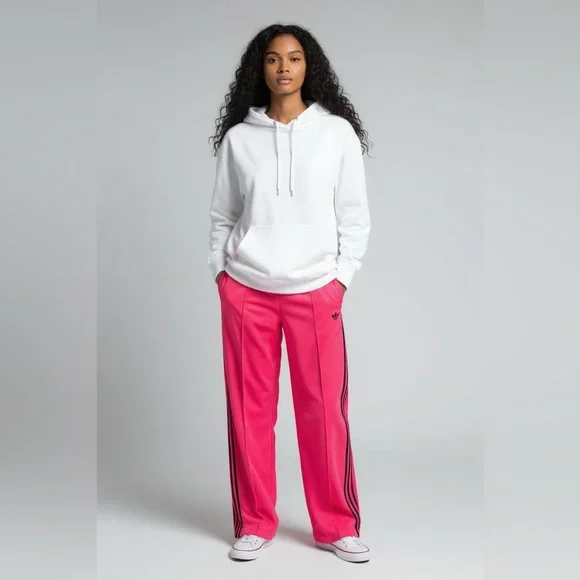 Adidas Firebird Track Pants Pink Women’s M NWT Wide Leg - Picture 3 of 13
